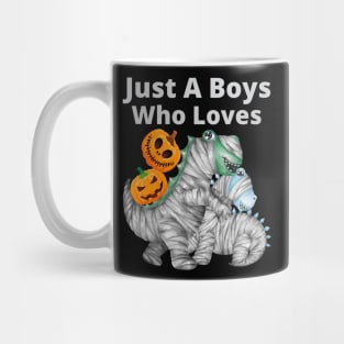 School Halloween 2022 Cool Dinosaurs Mummy Schoolboys Pumpkins Squad Mug